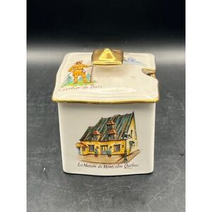 Vtg Royal Winton Old Canada Le Vieux Quebec Sugar Bowl Coureur De Bois Porcelain